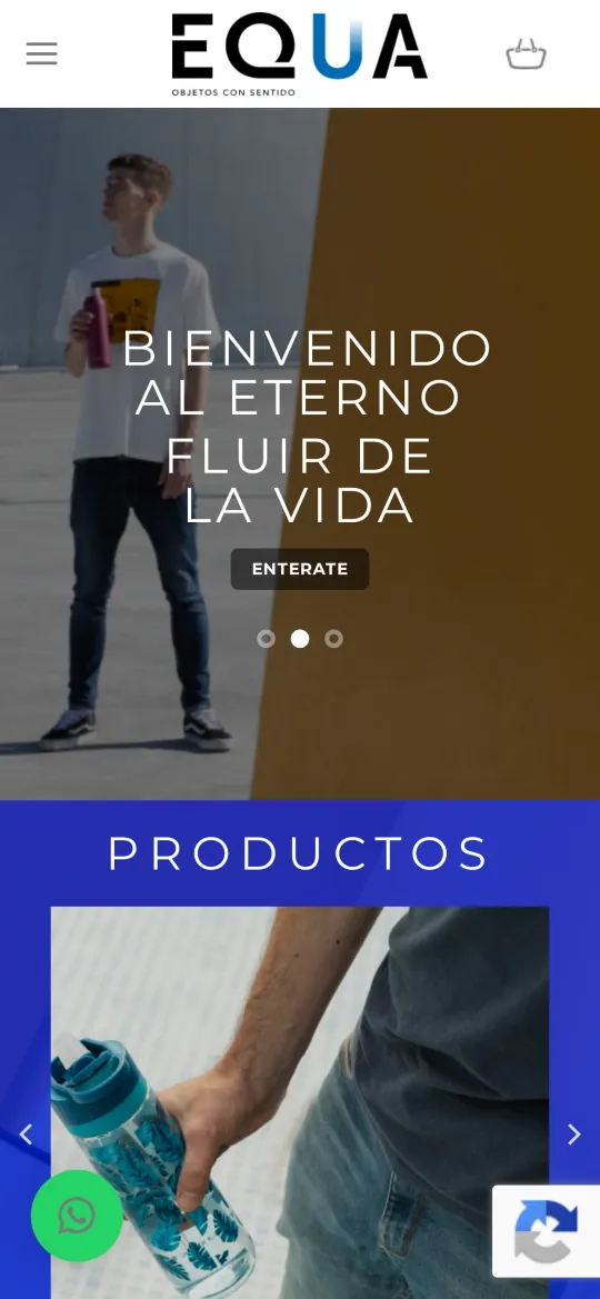 Portada de la tienda de EQUA en celular
